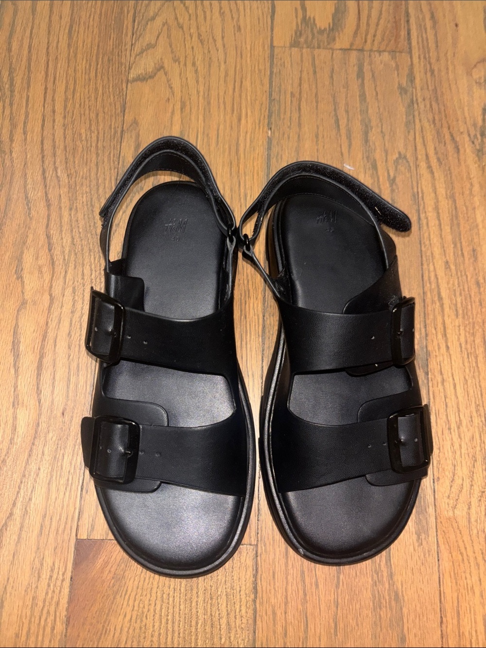 H&M Black Double Buckle Slingback Sandals